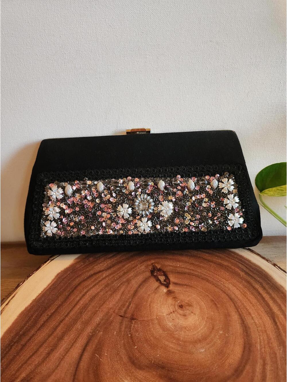 Vintage Caron of Houston Hand Beaded Clutch Bag